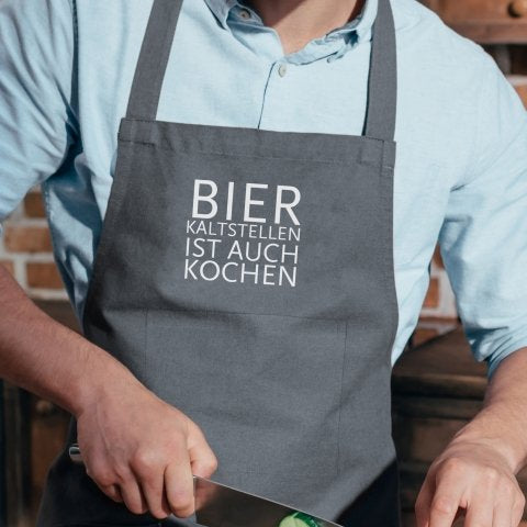 Küchenschürze Bier kalt stellen ist auch Kochen